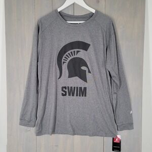 BSN Sports Phenom LS‎ Tee Mens Medium Grey Spartan Swim Graphic Team GearBSN1002